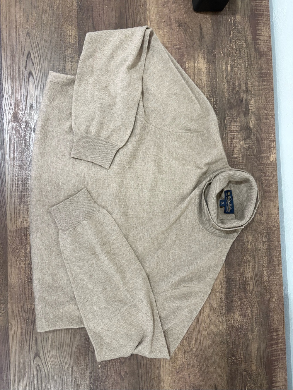 Brooks Brothers Cashmere Cream Turtleneck Sweater